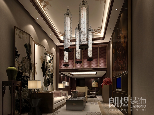 新中式私人茶樓會所裝修效果圖