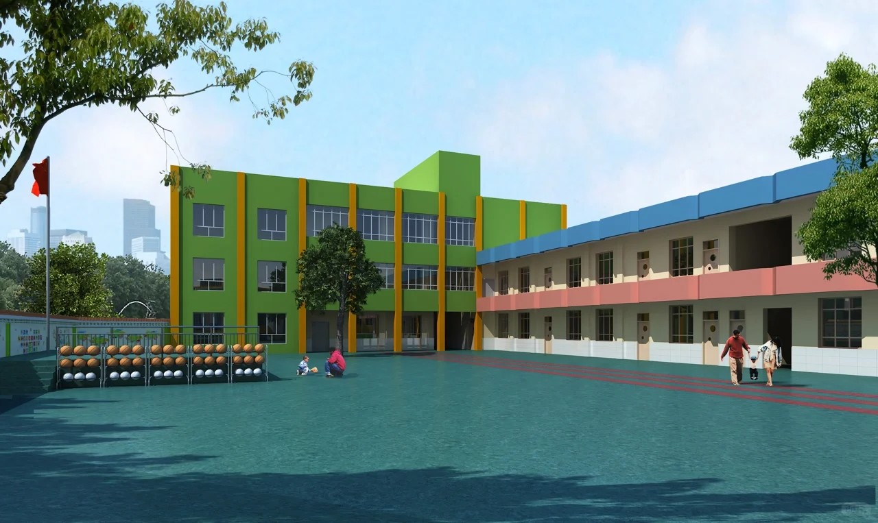 幼兒園室內外觀裝修效果圖