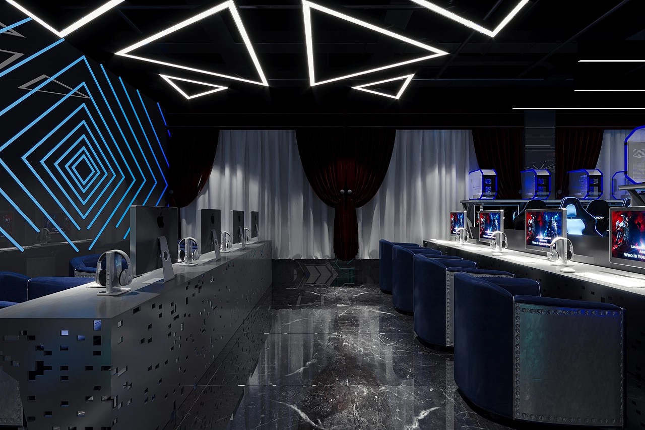 電競網咖裝修設計效果圖