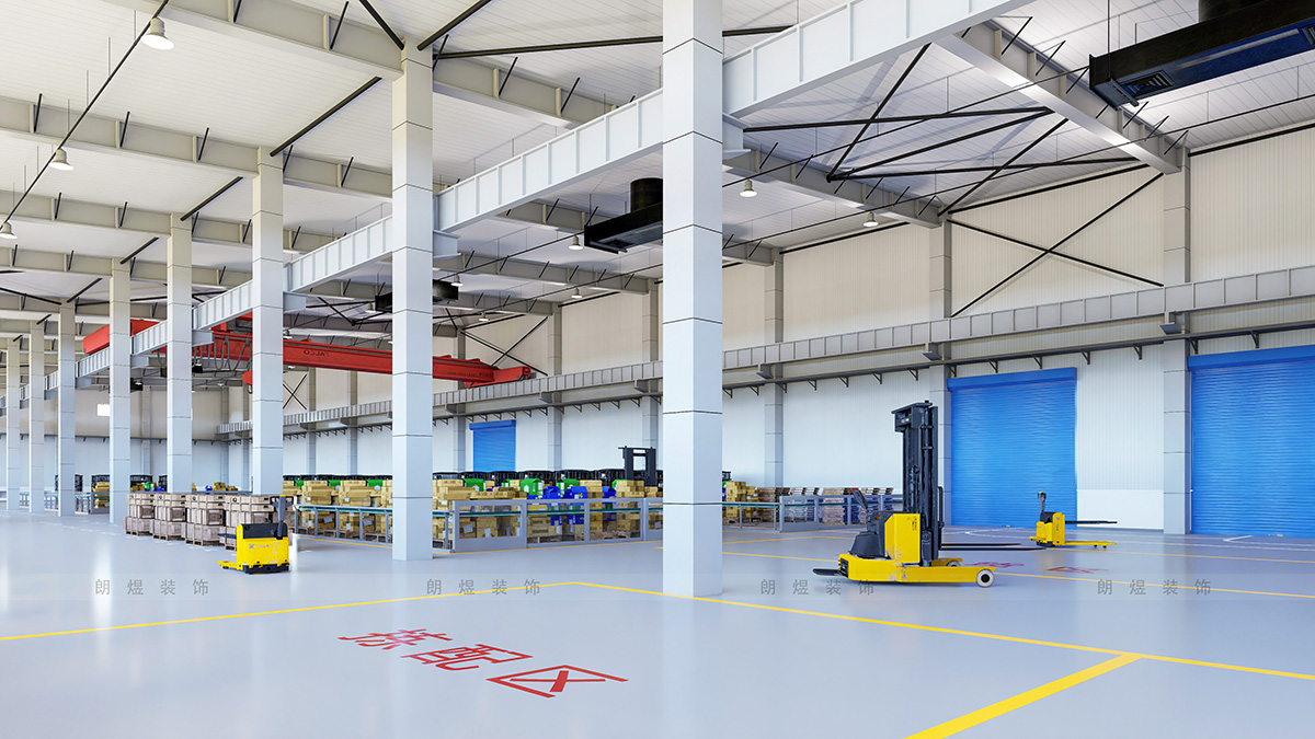 電商倉儲中心鋼結構廠房裝修效果圖